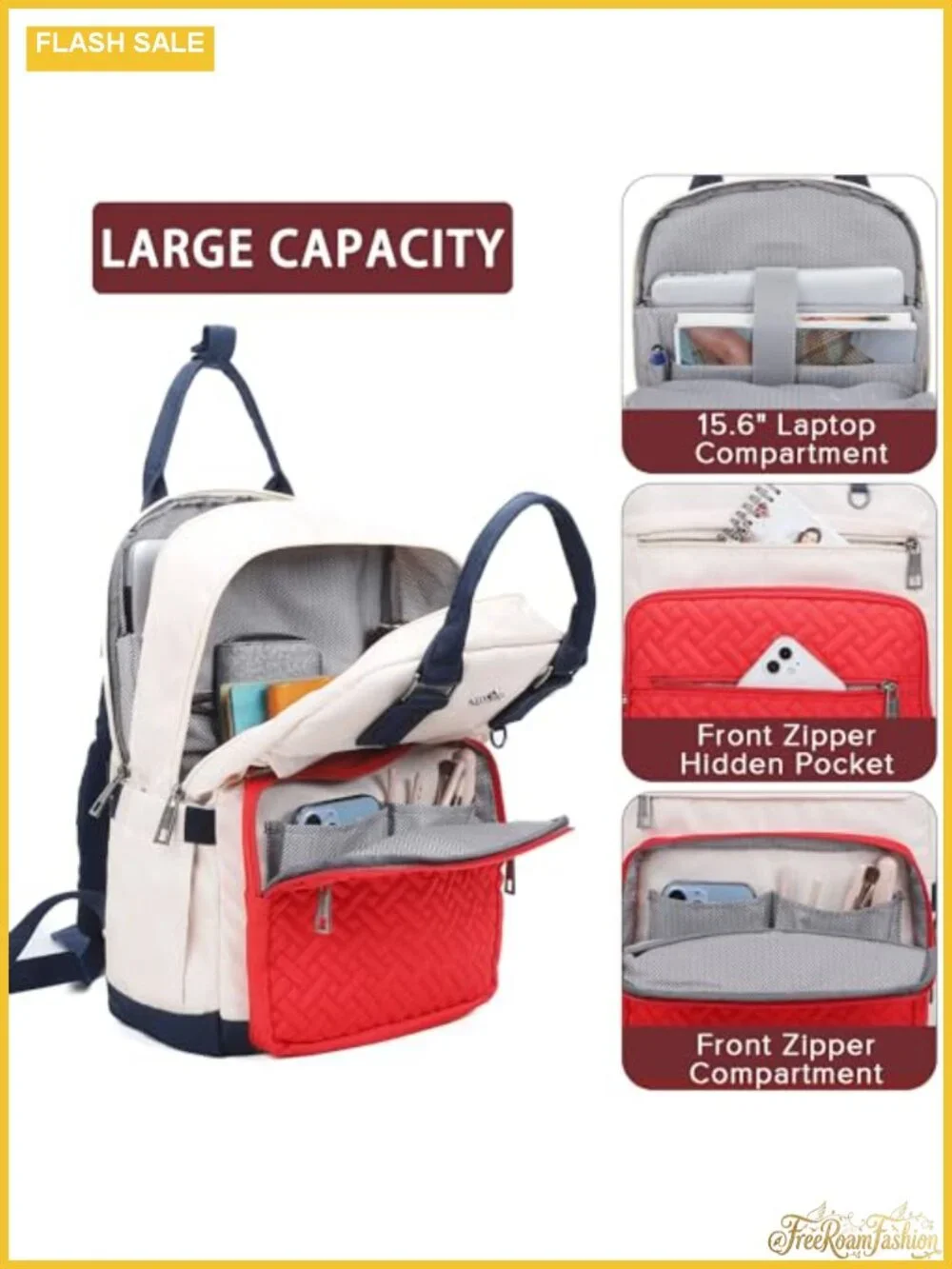 Large Travel Laptop Backpack with USB Port Women Nylon Anti-Theft Daypack